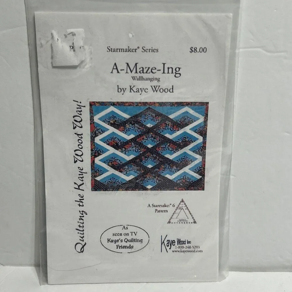 A-Maze-Ing Wall Hanging Quilt Kaye Wood P203 NEW Vintage Sewing Pattern